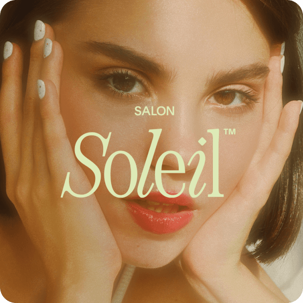 A mockup of a salon brand created by forma.